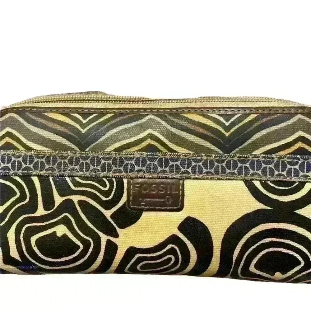 Fossil Key Per Beige Zip Around Wallet